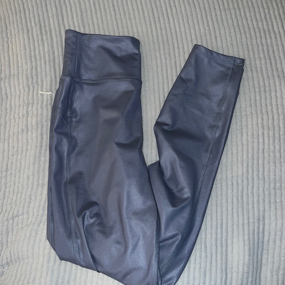 Abercrombie periwinkle leather leggings